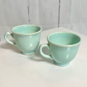 Taylor Smith & Taylor "Luray" pastel green Demitasse Cups, 2